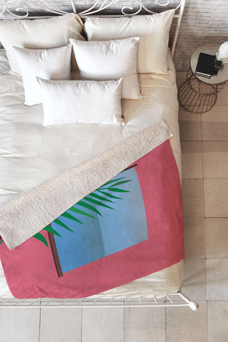 Mambo Art Studio Pink View Fleece Throw Blanket