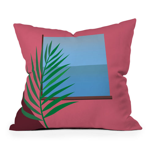 Mambo Art Studio Pink View Throw Pillow