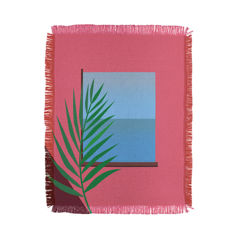 Mambo Art Studio Pink View Throw Blanket