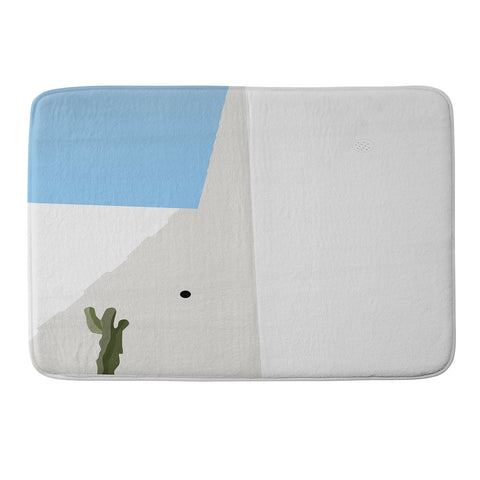 Mambo Art Studio Santorini Illustration Memory Foam Bath Mat