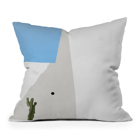 Mambo Art Studio Santorini Illustration Outdoor Throw Pillow