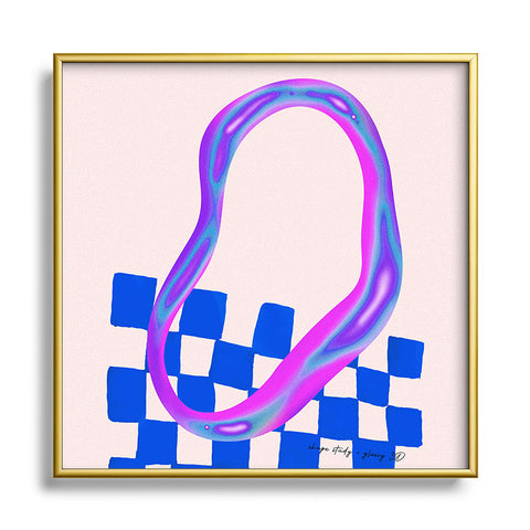 Mambo Art Studio Shape Study Glossy 3D Metal Square Framed Art Print