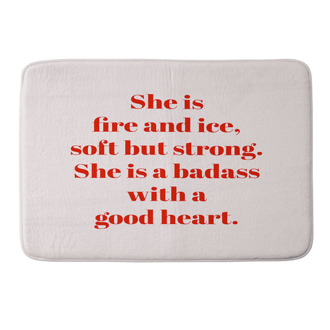 Mambo Art Studio She is Fire and Ice Memory Foam Bath Mat