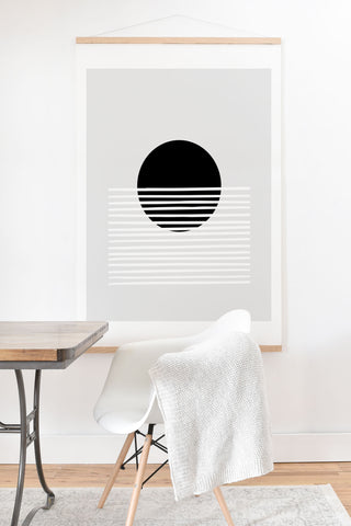 Mambo Art Studio Sunset Monochrome Art Print And Hanger