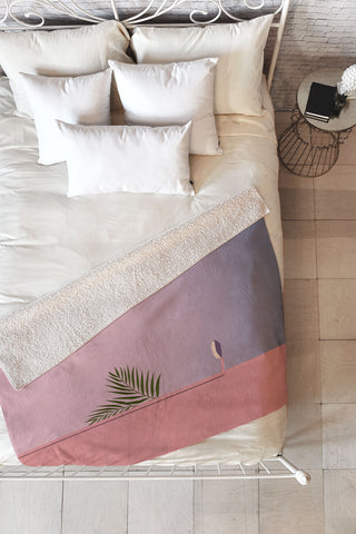 Mambo Art Studio Sunset Urban Landscape Fleece Throw Blanket