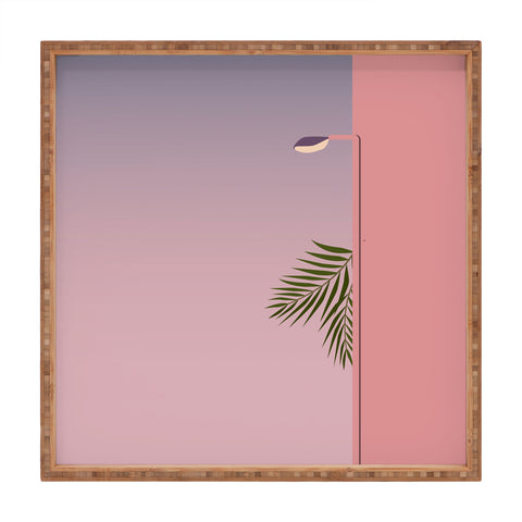 Mambo Art Studio Sunset Urban Landscape Square Tray