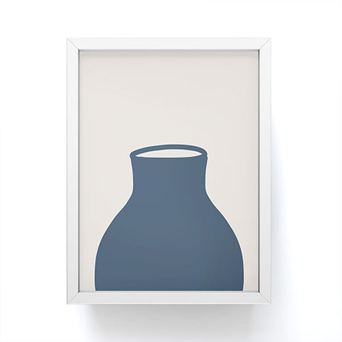 Mambo Art Studio Terracota Blue Vase Framed Mini Art Print