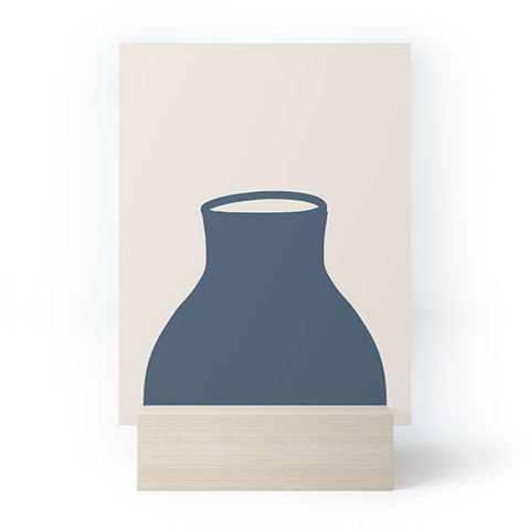 Mambo Art Studio Terracota Blue Vase Mini Art Print