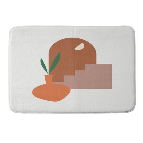 Mambo Art Studio Terracota Minimal Vase Memory Foam Bath Mat