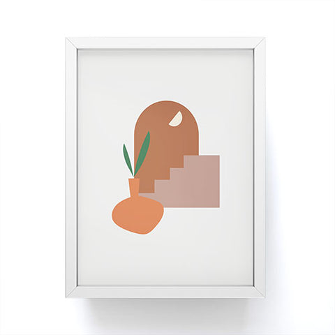 Mambo Art Studio Terracota Minimal Vase Framed Mini Art Print