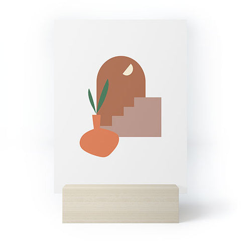 Mambo Art Studio Terracota Minimal Vase Mini Art Print