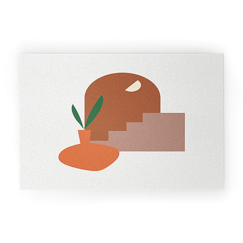 Mambo Art Studio Terracota Minimal Vase Welcome Mat