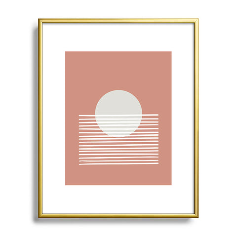 Mambo Art Studio Terracota Sunset Metal Framed Art Print