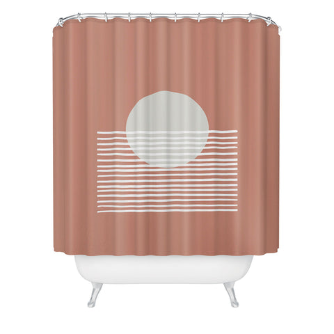Mambo Art Studio Terracota Sunset Shower Curtain