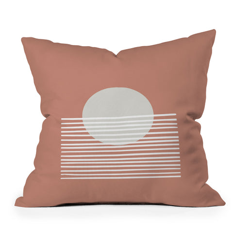 Mambo Art Studio Terracota Sunset Throw Pillow