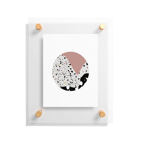 Mambo Art Studio Terrazzo in Pink Circle Floating Acrylic Print