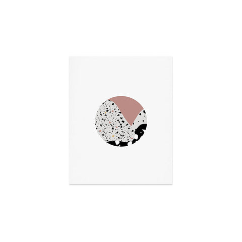 Mambo Art Studio Terrazzo in Pink Circle Art Print