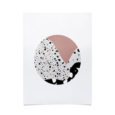 Mambo Art Studio Terrazzo in Pink Circle Poster