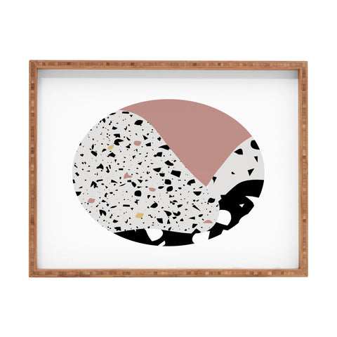 Mambo Art Studio Terrazzo in Pink Circle Rectangular Tray