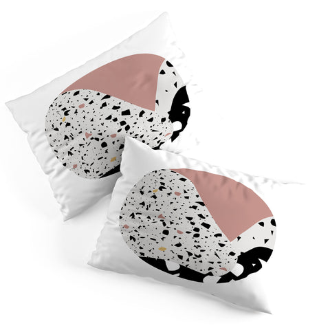 Mambo Art Studio Terrazzo in Pink Circle Pillow Shams