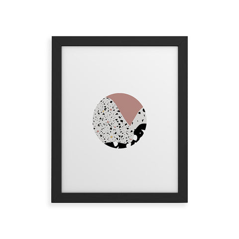 Mambo Art Studio Terrazzo in Pink Circle Framed Art Print