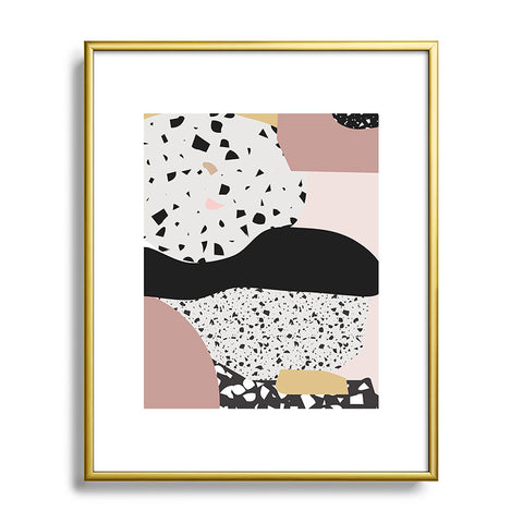 Mambo Art Studio Terrazzo in Pink Metal Framed Art Print