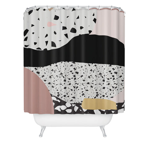 Mambo Art Studio Terrazzo in Pink Shower Curtain