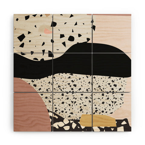 Mambo Art Studio Terrazzo in Pink Wood Wall Mural