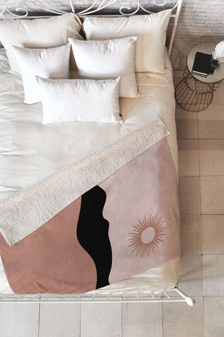 Mambo Art Studio The Sun and The Moon Fleece Throw Blanket
