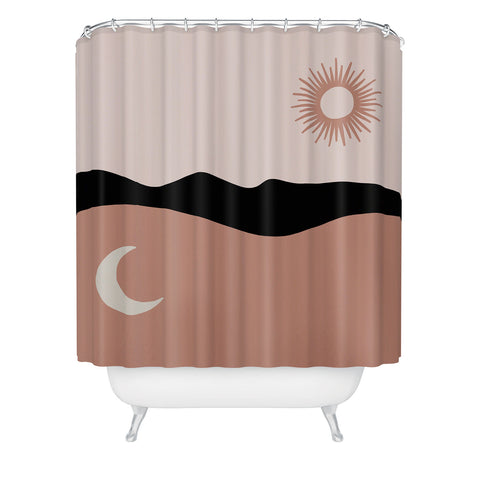 Mambo Art Studio The Sun and The Moon Shower Curtain