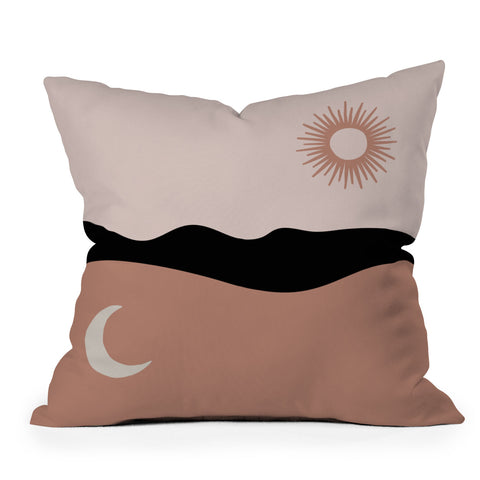 Mambo Art Studio The Sun and The Moon Throw Pillow