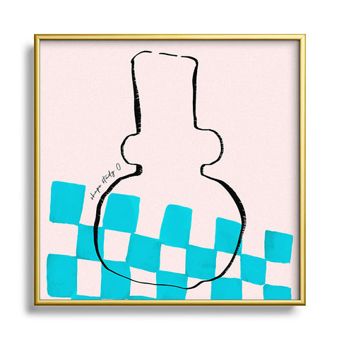 Mambo Art Studio Vase Shape Study 0 Metal Square Framed Art Print