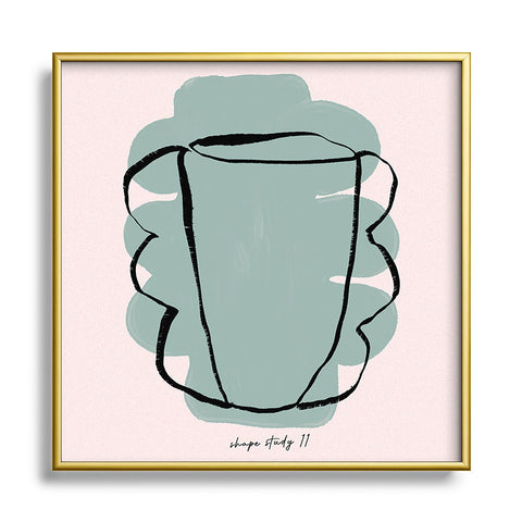 Mambo Art Studio Vase Shape Study 11 Metal Square Framed Art Print