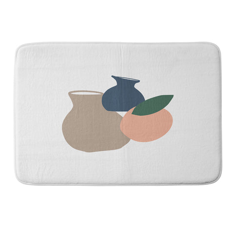 Mambo Art Studio Vases and Fruits Memory Foam Bath Mat