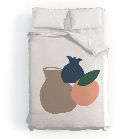 Mambo Art Studio Vases and Fruits Duvet Cover