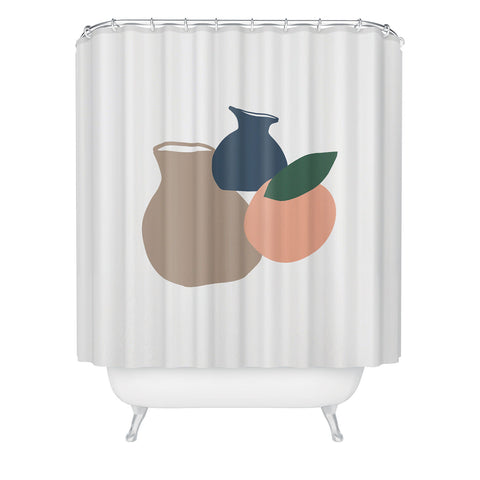 Mambo Art Studio Vases and Fruits Shower Curtain