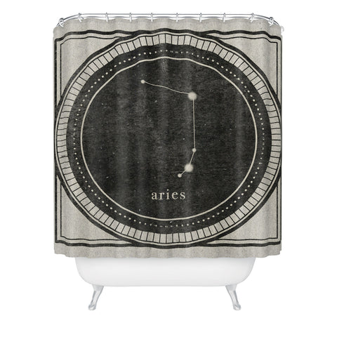 Mambo Art Studio Vintage Astrology Aries Shower Curtain