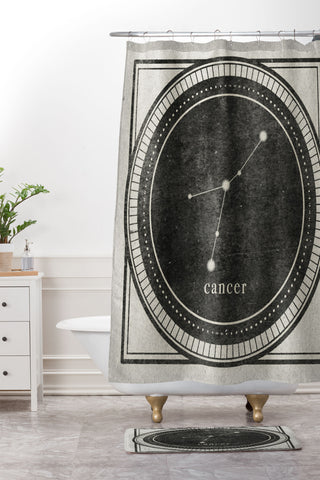 Mambo Art Studio Vintage Astrology Cancer Shower Curtain And Mat