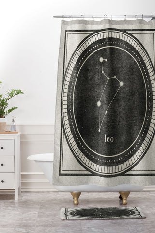 Mambo Art Studio Vintage Astrology Leo Shower Curtain And Mat