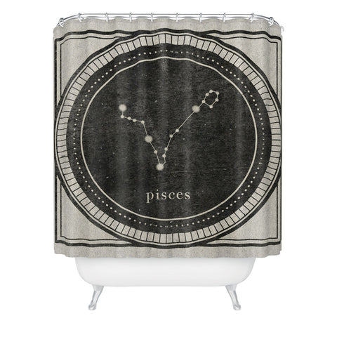 Mambo Art Studio Vintage Astrology Pisces Shower Curtain