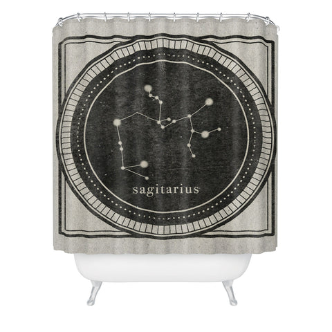 Mambo Art Studio Vintage Astrology Sagitarius Shower Curtain