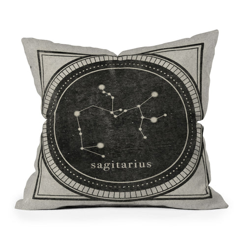 Mambo Art Studio Vintage Astrology Sagitarius Throw Pillow