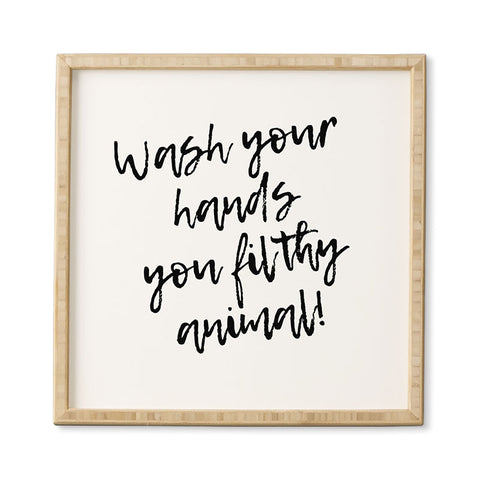 Mambo Art Studio Wash your hands Framed Wall Art
