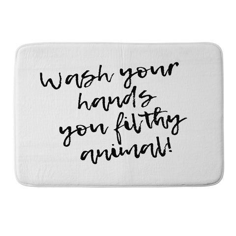 Mambo Art Studio Wash your hands Memory Foam Bath Mat