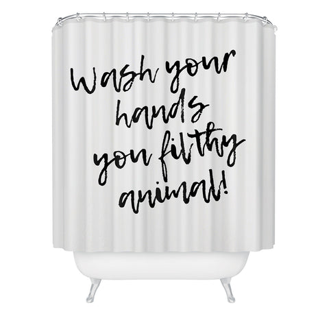 Mambo Art Studio Wash your hands Shower Curtain