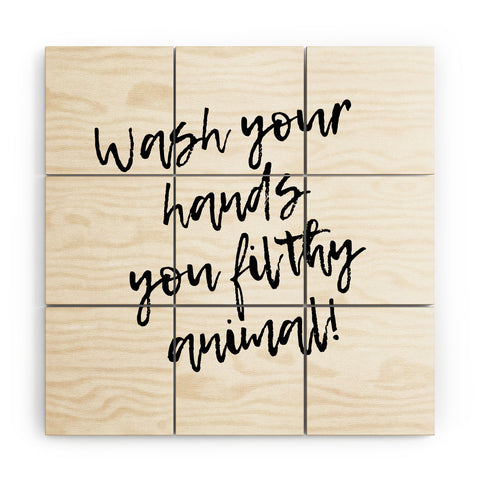 Mambo Art Studio Wash your hands Wood Wall Mural