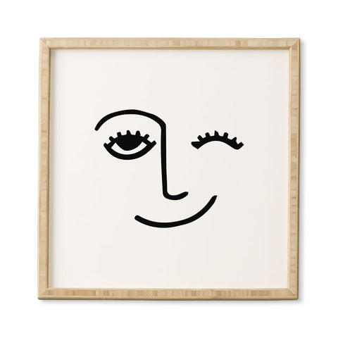 Mambo Art Studio Wink Face Framed Wall Art