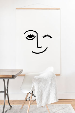 Mambo Art Studio Wink Face Art Print And Hanger