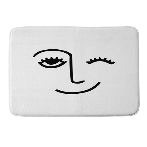 Mambo Art Studio Wink Face Memory Foam Bath Mat