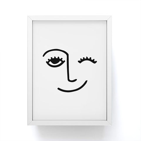 Mambo Art Studio Wink Face Framed Mini Art Print